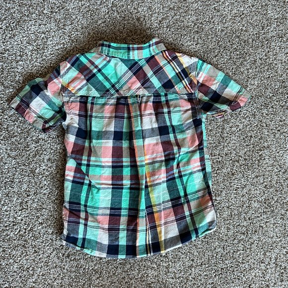 🧡 3/$15 - Sonoma plaid short sleeve button up size 6 - Picture 6 of 7